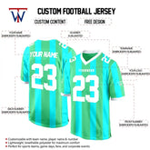 Custom Teal-Green Stripes Authentic Football Jersey